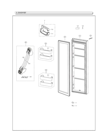 Refrigerator door parts