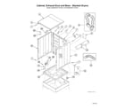 Speed Queen ASGE8AGW113TW01 cabinet/exhaust duct/base - stacked dryers diagram