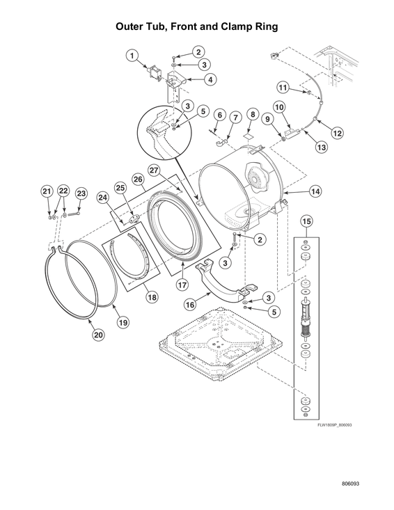 OUTER TUB/FRONT/CLAMP RING