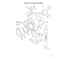 Speed Queen ATEE9AGP173TW01 outer tub/front/clamp ring diagram
