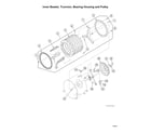 Speed Queen ATEE9ASP176TW01 inner basket/trunnion/bearing housing/pulley diagram
