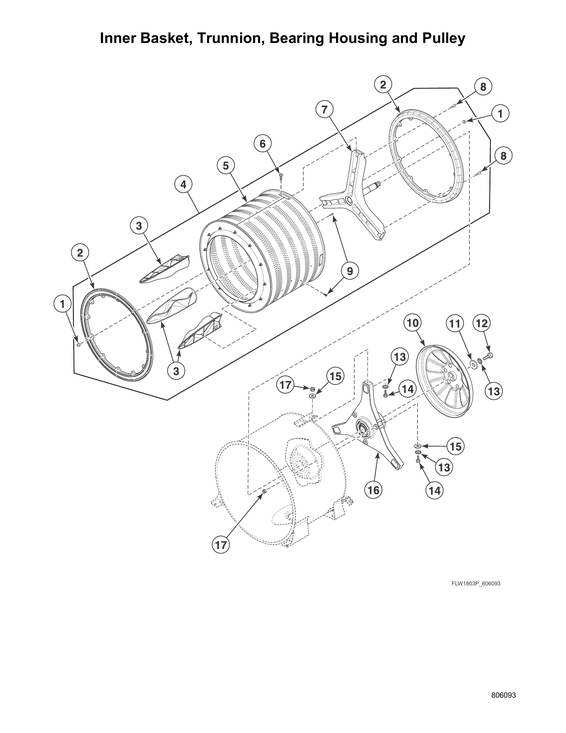 INNER BASKET/TRUNNION/BEARING HOUSING/PULLEY