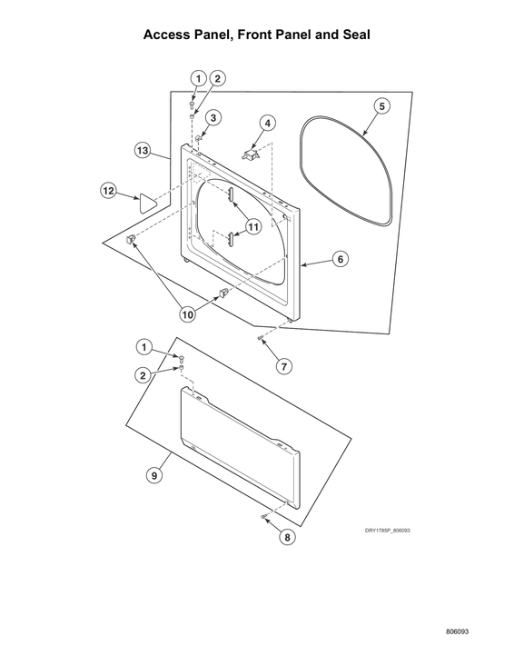 Access panel/front panel/seal