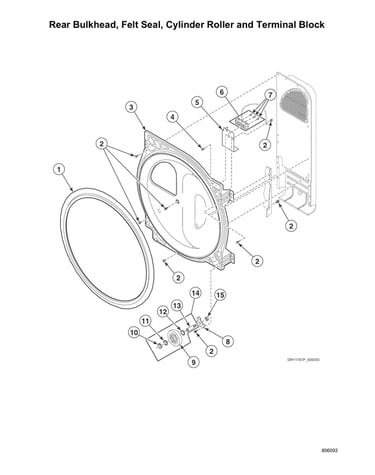 Rear bulkhead/felt seal/cylinder roller/terminal block
