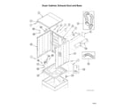 Speed Queen ATGE9ASP115TW01 dryer cabinet/exhaust duct/base diagram