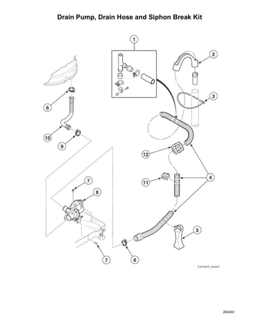Drain pump/drain hose/siphon break kit