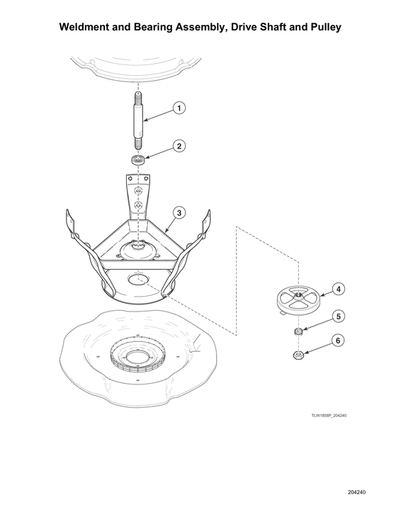 WELDMENT/BEARING ASSY/DRIVE SHAFT/PULLEY