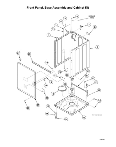 Front panel/base assy/cabinet kit
