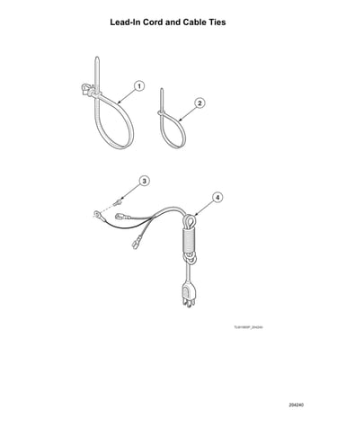 Lead-in cord/cable ties