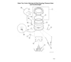 Speed Queen AWN632SP116TW02 outer tub/cover/bearing/seal housing/pressure hose/counterweight diagram