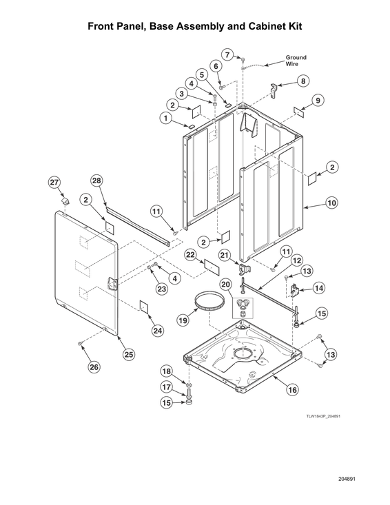 Front panel/base assy/cabinet kit