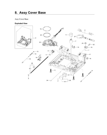 Cover base assy