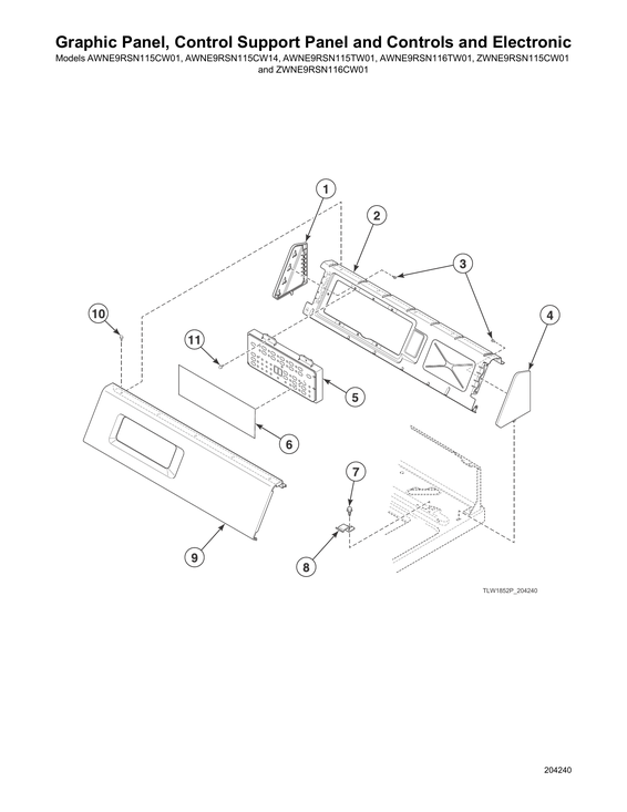 Graphic panel/control support panel/controls/electronic