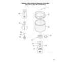 Speed Queen AWNE92SP113TW01-START-S#1501 agitator/fabric softener dispenser/drive bell/hub/lip seal kit/washtub diagram
