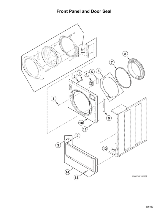 Front panel/door seal