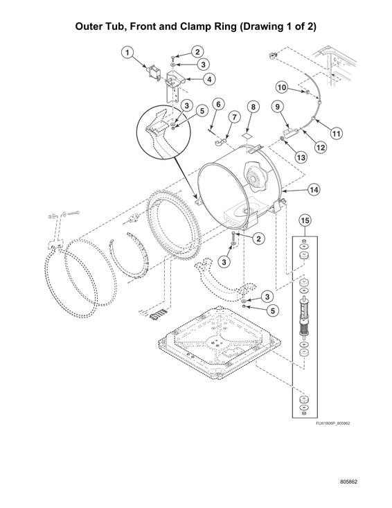 OUTER TUB/FRONT/CLAMP RING