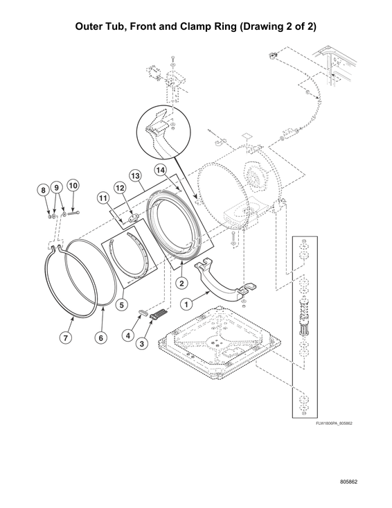 OUTER TUB/FRONT/CLAMP RING