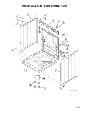 Washer base/side panels/rear panel