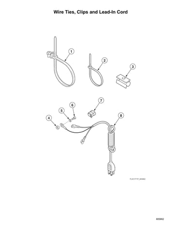 Wire ties/clips/lead-in cord