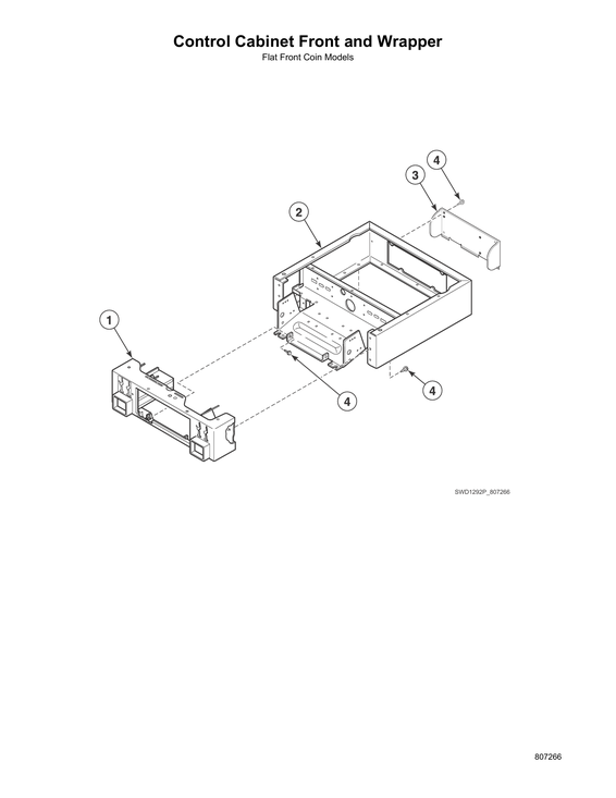 Control cabinet front/wrapper-flat front coin models
