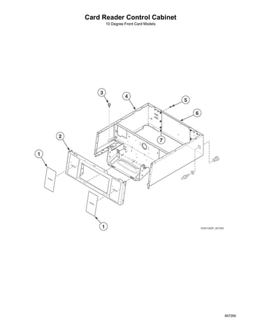 Card reader control cabinet-10 degree front card models