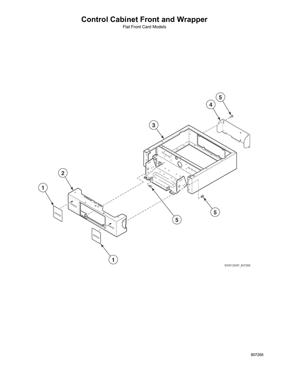 Control cabinet front/wrapper-flat front card models