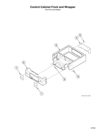 Control cabinet front/wrapper-flat front card models