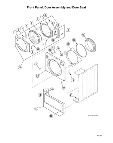 Front panel/door assy/door seal