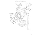 Speed Queen STGNCASP115TW01 outer tub/front/clamp ring diagram