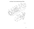 Speed Queen STGNCASP115TW01 inner basket/trunnion/bearing housing/pulley diagram