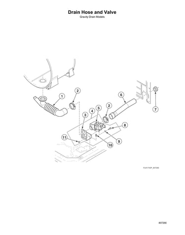 Drain hose/valve-gravity drain models