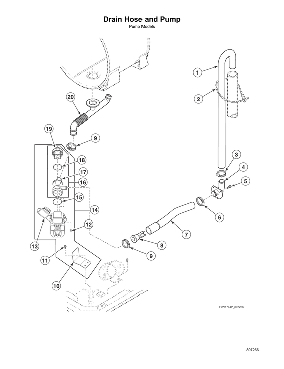 Drain hose/pump-pump models
