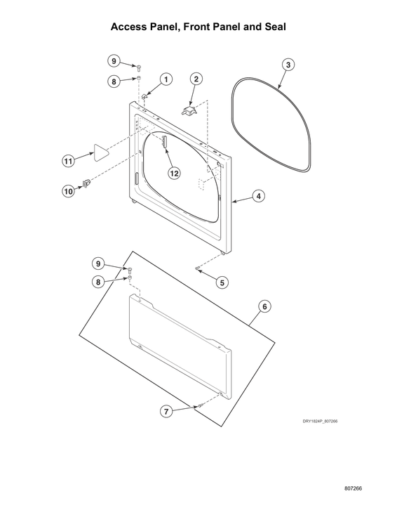 Access panel/front panel/seal