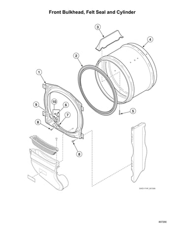 Front bulkhead/felt seal/cylinder