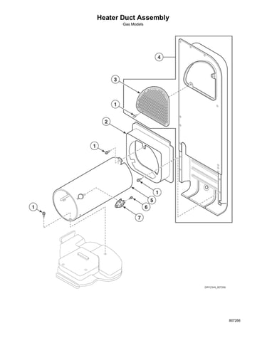 Heater duct assy-gas models