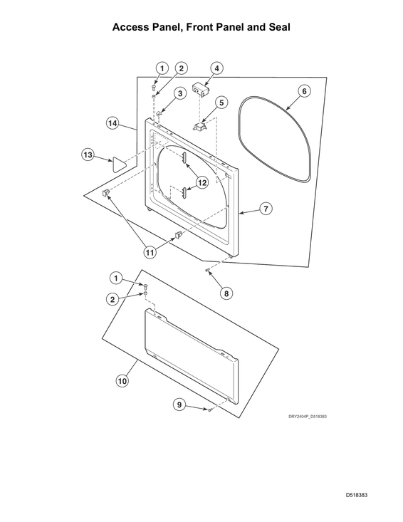 Access panel/front panel/seal