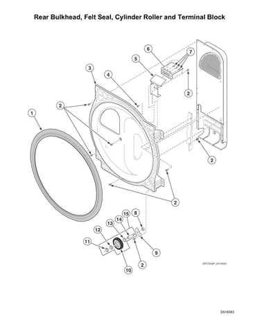 Rear bulkhead/felt seal/cylinder roller/terminal block