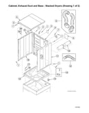 Cabinet/exhaust duct/base-stacked dryers