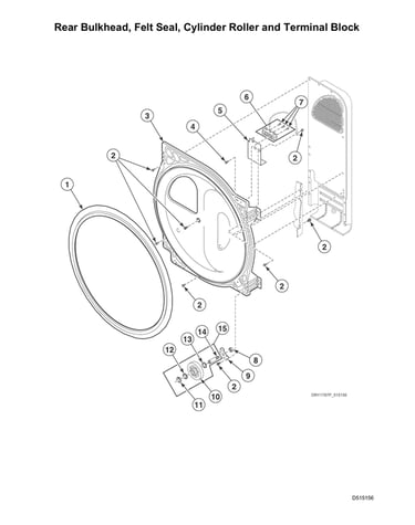 Rear bulkhead/felt seal/cylinder roller/terminal block