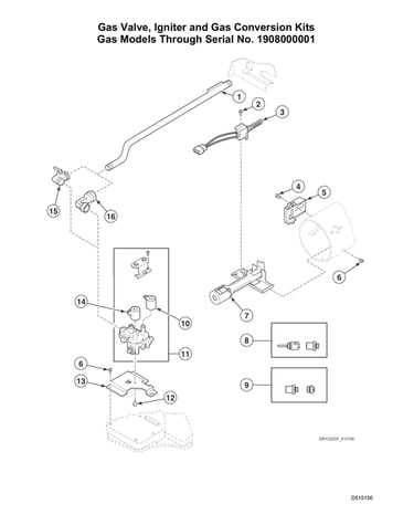 Gas valve/igniter/gas conversion kits-models thru s#1908000001