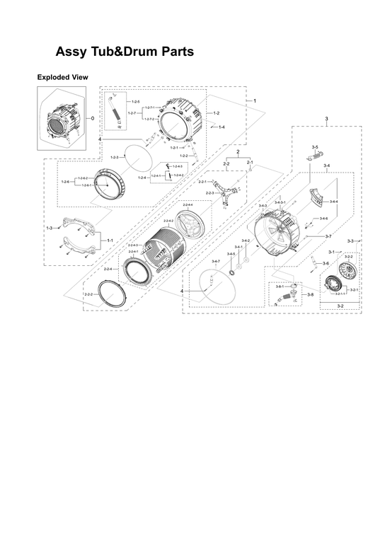 Tub & drum assy