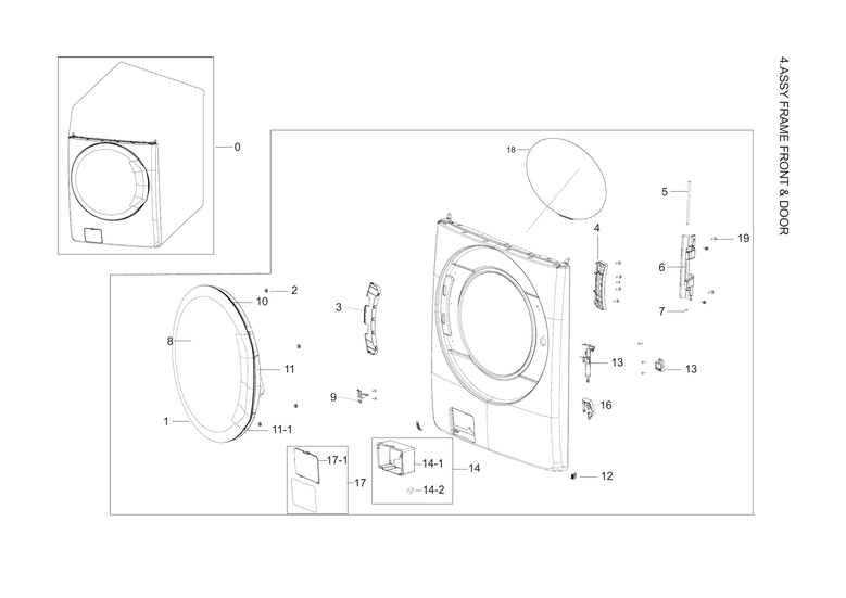 Front frame & door assy