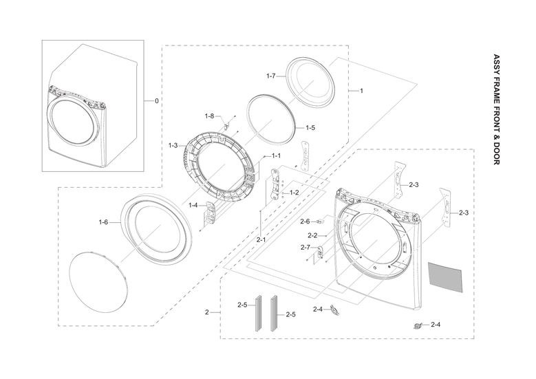 Front frame & door assy