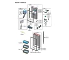 Kenmore Elite 11172795020 refrigerator door & handles diagram