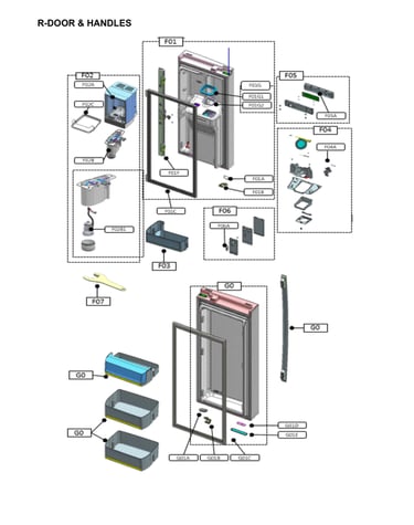 Refrigerator door & handles