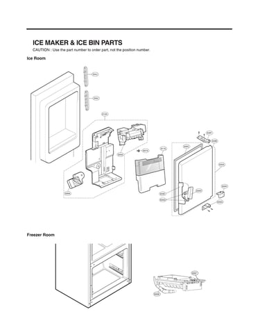 Ice maker & ice bin parts