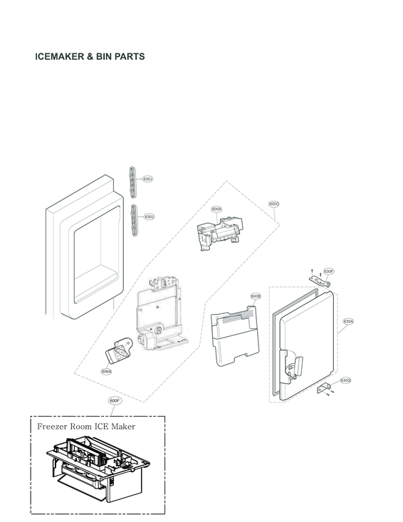 Icemaker & bin parts