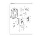Samsung RF25HMEDBSR/AA-12 left refrigerator door parts diagram