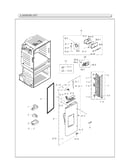 Left refrigerator door parts