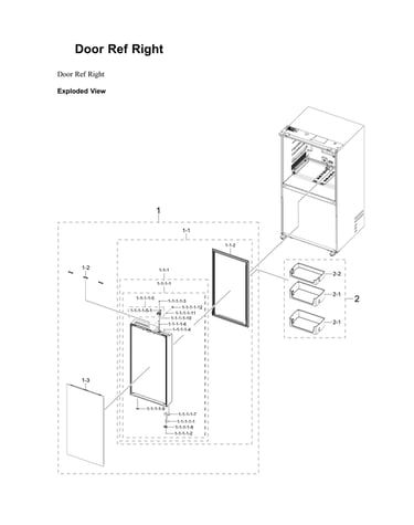 Right refrigerator door parts